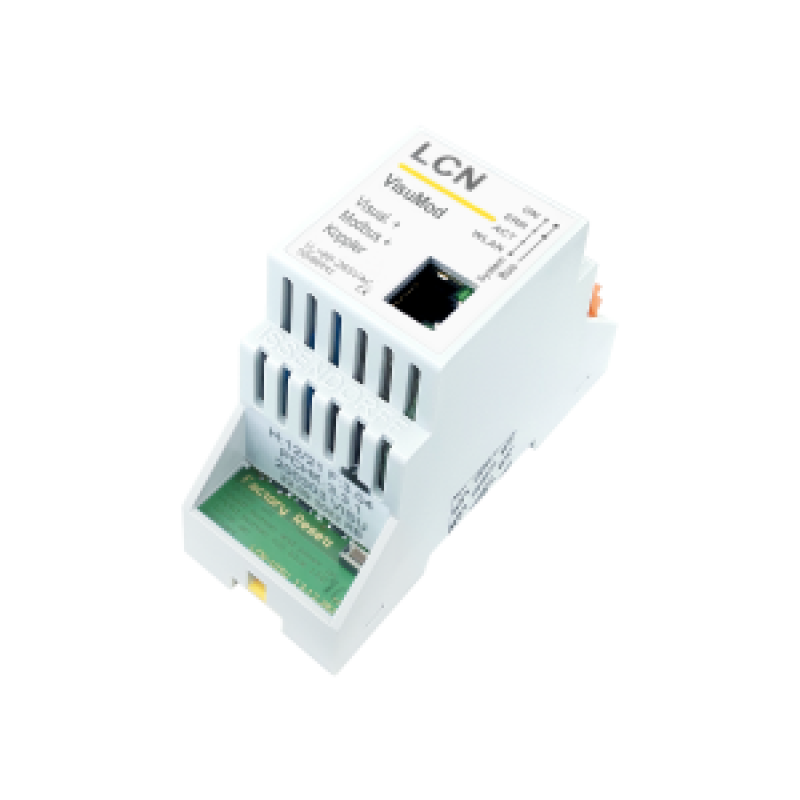 Netzwerk-Koppelmodul mit integrierter Visualisierung und Schnittstelle zu ModBus-IP, LCN-VISUMOD